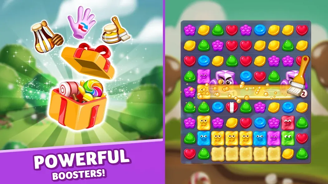 Скачать Lollipop & Marshmallow Match3 — Модификация Безлимитные ходы и жизни — скриншот 2