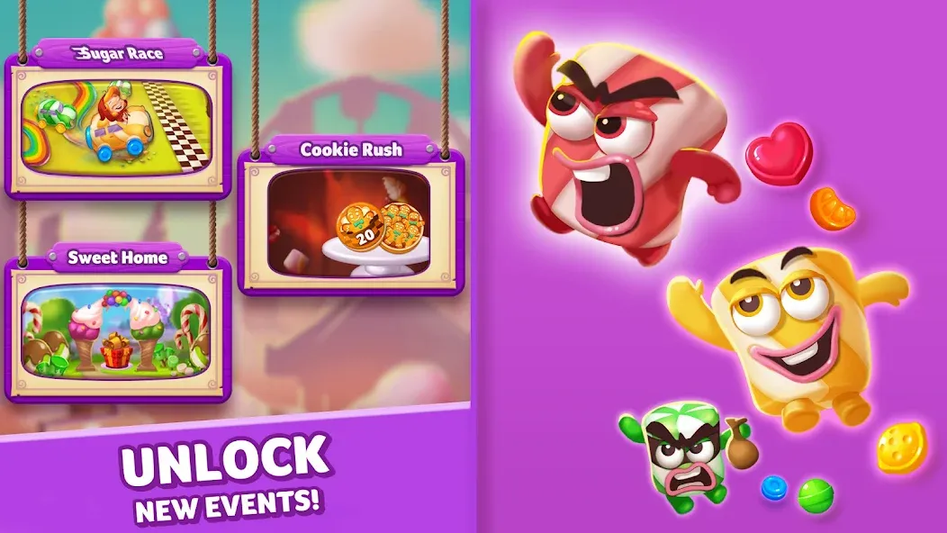 Скачать Lollipop & Marshmallow Match3 — Модификация Безлимитные ходы и жизни — скриншот 4