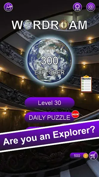 Взлом Word Roam - Word Of Wonders — Безлимитные подсказки и монеты — скриншот 1
