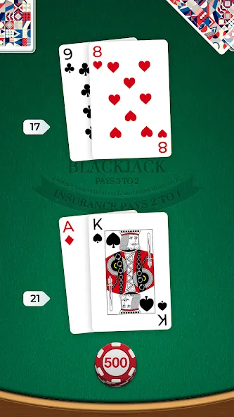 Скачать Blackjack — Модификация Безлимитные фишки и легкие победы — скриншот 1