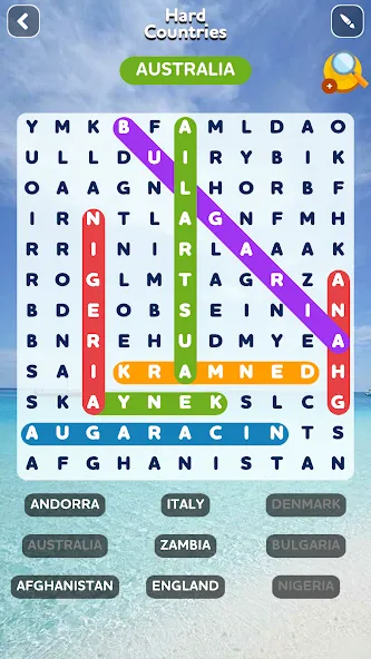 Скачать взломанную Word Search - Word Puzzle Game — Безлимитные подсказки и открыты уровни — скриншот 2