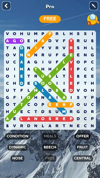 Скачать взломанную Word Search - Word Puzzle Game — Безлимитные подсказки и открыты уровни — скриншот 3