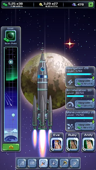 Idle Space Company — Мод: Безлимитные деньги и ресурсы — скриншот 2