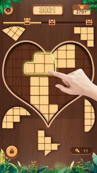 WoodCube - Woody Puzzle — Взломанная версия (Безлимитные подсказки и отмена ходов) — скриншот 4