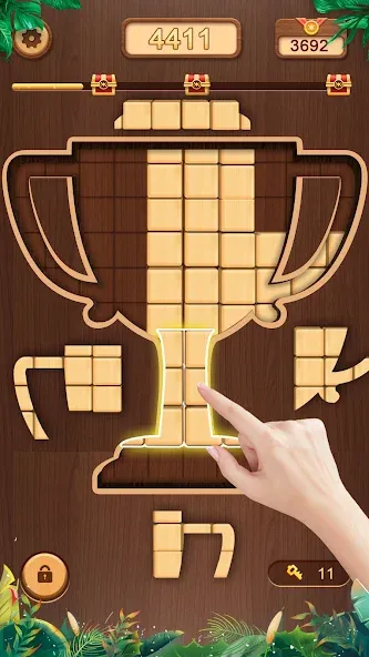 WoodCube - Woody Puzzle — Взломанная версия (Безлимитные подсказки и отмена ходов) — скриншот 5