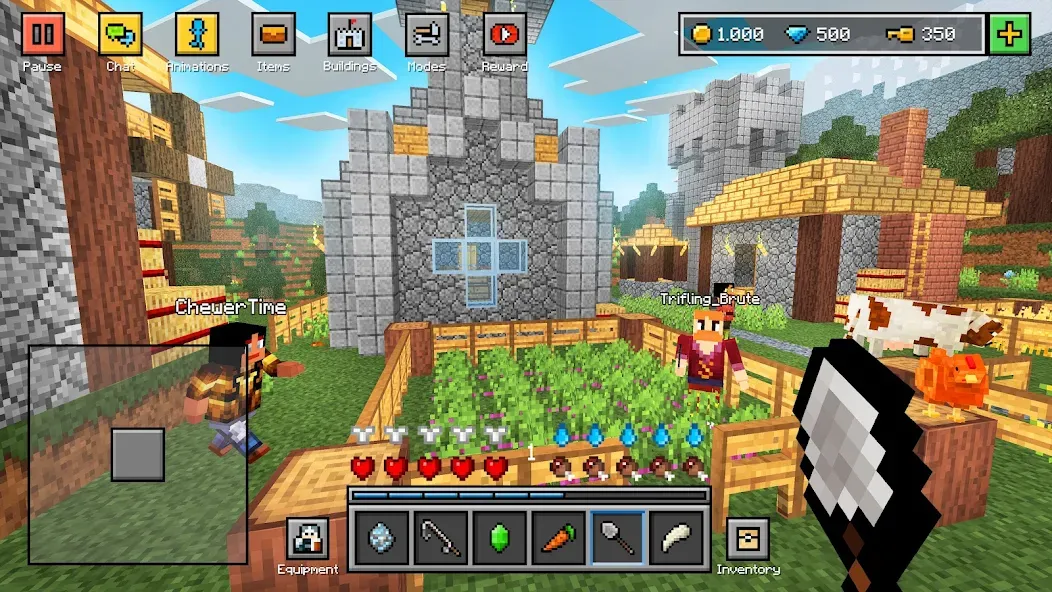 Скачать Block World 3D: Craft & Build на телефон — Много ресурсов и открыты скины — скриншот 1