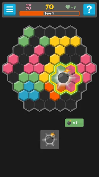 Скачать Block Buster - Hex and Square на Андроид — Безлимитные монеты и подсказки — скриншот 4