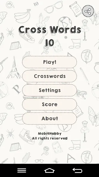 CrossWords 10 — Взломанная версия (Безлимитные подсказки и открыты все уровни) — скриншот 1
