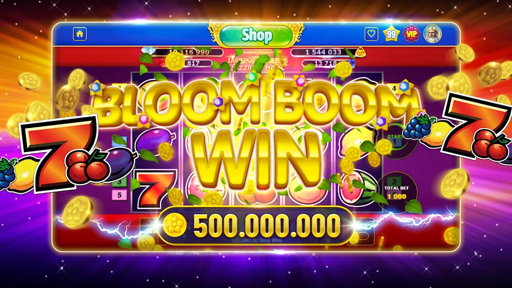 Скачать Bloom Boom Casino Slots Online — Безлимитные монеты и бонусы — скриншот 1