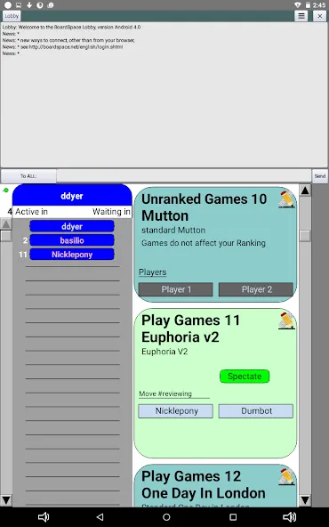 Boardspace.net MOD — Много настольных игр без ограничений на Андроид — скриншот 2