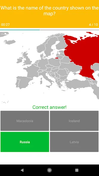 Europe Map Quiz - European Cou на Андроид — Открыты все страны и уровни — скриншот 3