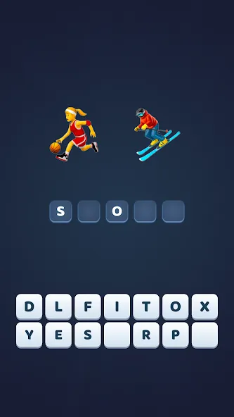 Взломанная Emoji Quiz - Word game на Андроид — Открыты все уровни и подсказки — скриншот 4