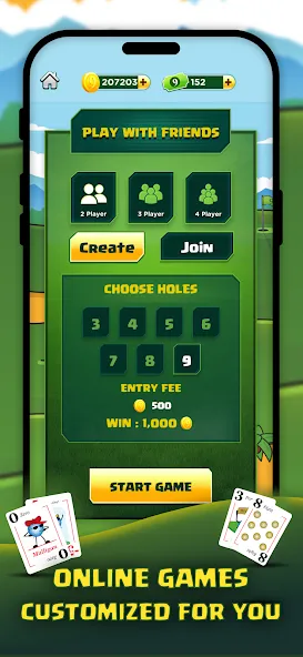 Скачать Play Nine: Golf Card Game — Последняя версия (Безлимитные монеты и все уровни) — скриншот 5 Скачать Play Nine: Golf Card Game — Последняя версия (Безлимитные монеты и все уровни) — скриншот 5