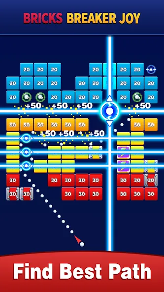 Скачать Bricks Breaker Joy — Модификация Безлимитные жизни и усилители — скриншот 4