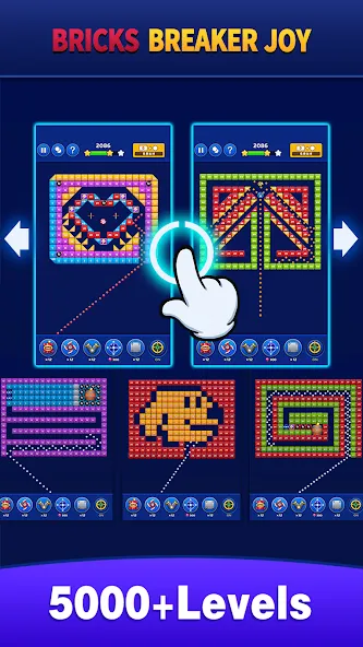 Скачать Bricks Breaker Joy — Модификация Безлимитные жизни и усилители — скриншот 5