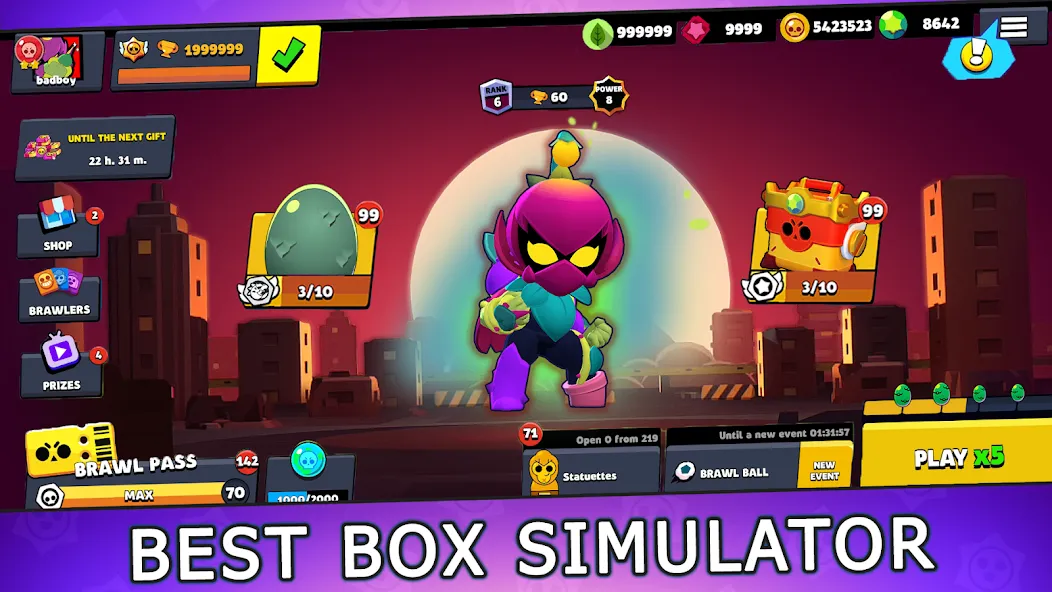 Скачать Box Simulator for Brawl Stars на телефон — Безлимитные ресурсы и все кейсы открыты — скриншот 1
