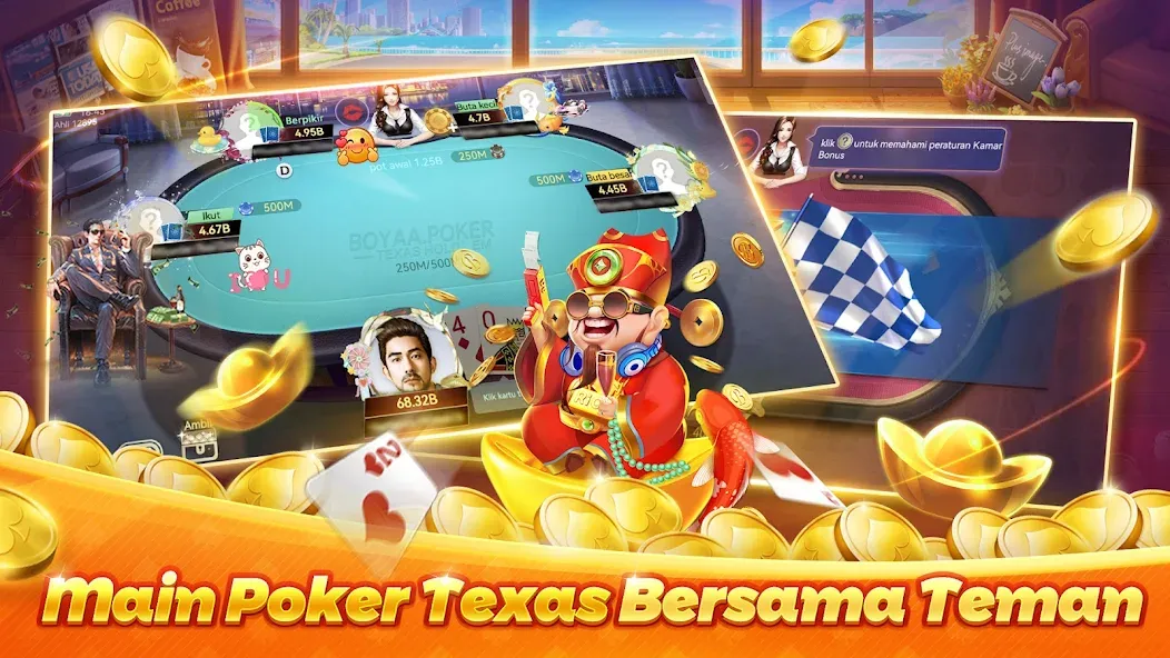 Скачать взломанную Poker Texas Boyaa — Безлимитные фишки и открытые столы — скриншот 2