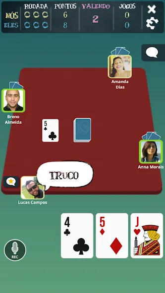 Truco Brasil - Truco online — Онлайн-игра с безлимитными монетами — скриншот 4