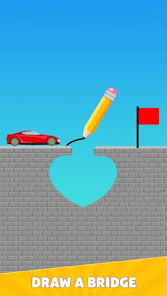 Скачать взлом Draw Bridge Puzzle: Brain Game на Андроид — Без рекламы и все уровни открыты — скриншот 1