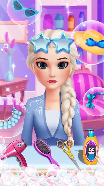 Скачать Hair Salon: Beauty Salon Game — Модификация Все прически и аксессуары открыты — скриншот 1