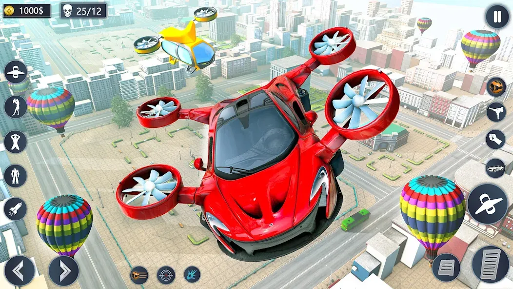 Скачать Flying Car Robot Game Car Game (Мод: Безлимитные деньги и все машины открыты) на Андроид — скриншот 1