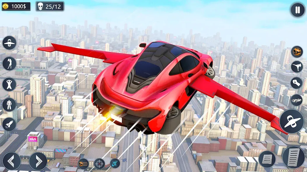 Скачать Flying Car Robot Game Car Game (Мод: Безлимитные деньги и все машины открыты) на Андроид — скриншот 2