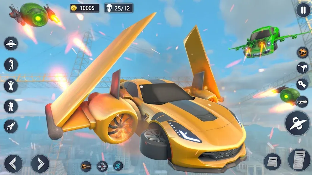 Скачать Flying Car Robot Game Car Game (Мод: Безлимитные деньги и все машины открыты) на Андроид — скриншот 3