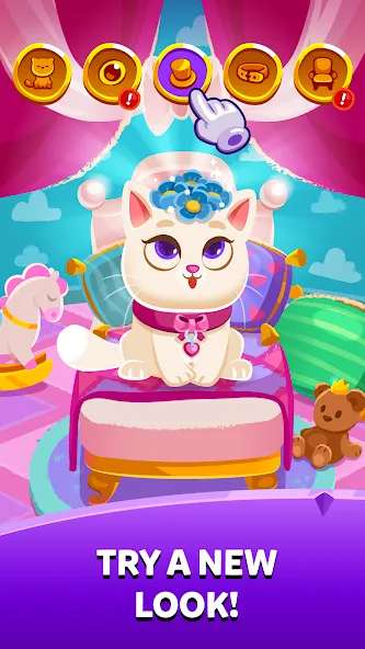 Скачать Bubbu Jewels - Merge Puzzle (Мод: Безлимитные жизни и бустеры) на Андроид — скриншот 2
