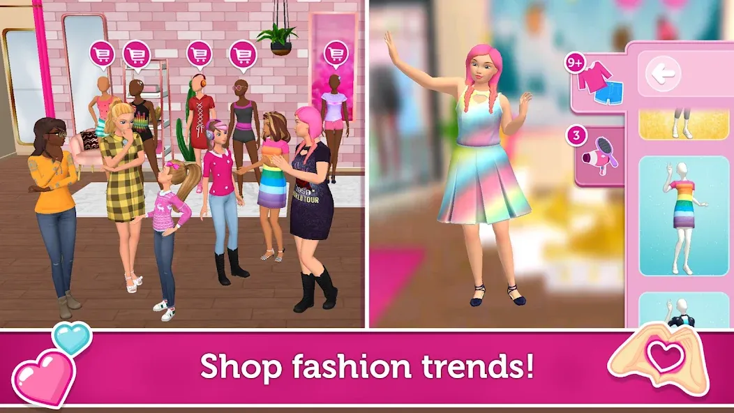 Скачать взломанную Barbie Dreamhouse Adventures — Безлимитные деньги и все наряды — скриншот 5