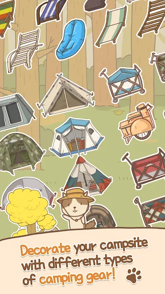 Скачать Animal Camping: Idle Camp MOD APK — Много денег и все открыто — скриншот 2