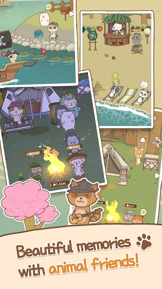 Скачать Animal Camping: Idle Camp MOD APK — Много денег и все открыто — скриншот 4