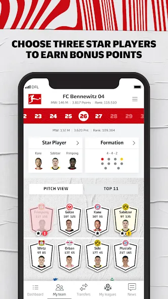 Скачать Bundesliga Fantasy Manager с модом — Безлимитные монеты и энергия — скриншот 3