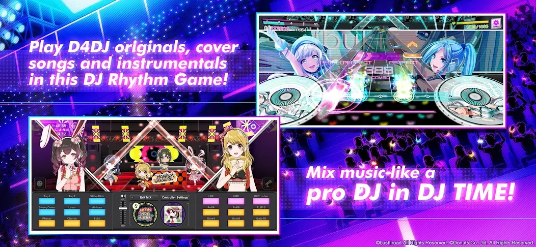 Скачать взломанную D4DJ Groovy Mix — Безлимитные ресурсы и разблокирован весь контент — скриншот 2 Скачать взломанную D4DJ Groovy Mix — Безлимитные ресурсы и разблокирован весь контент — скриншот 2