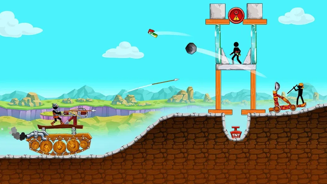 Скачать The Tank: Stick pocket hill на Андроид — Безлимитные деньги и оружие — скриншот 1