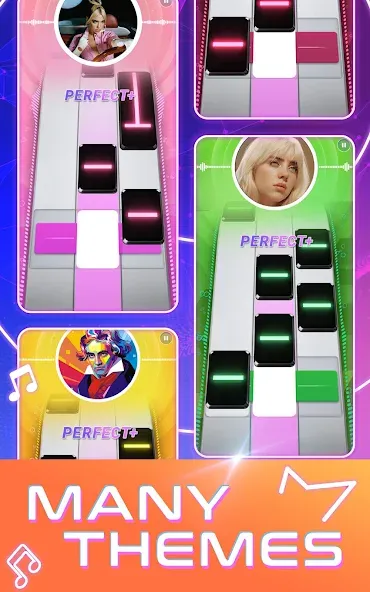 Скачать Beat Tiles: Music Game на телефон — Разблокированы все песни и уровни — скриншот 1