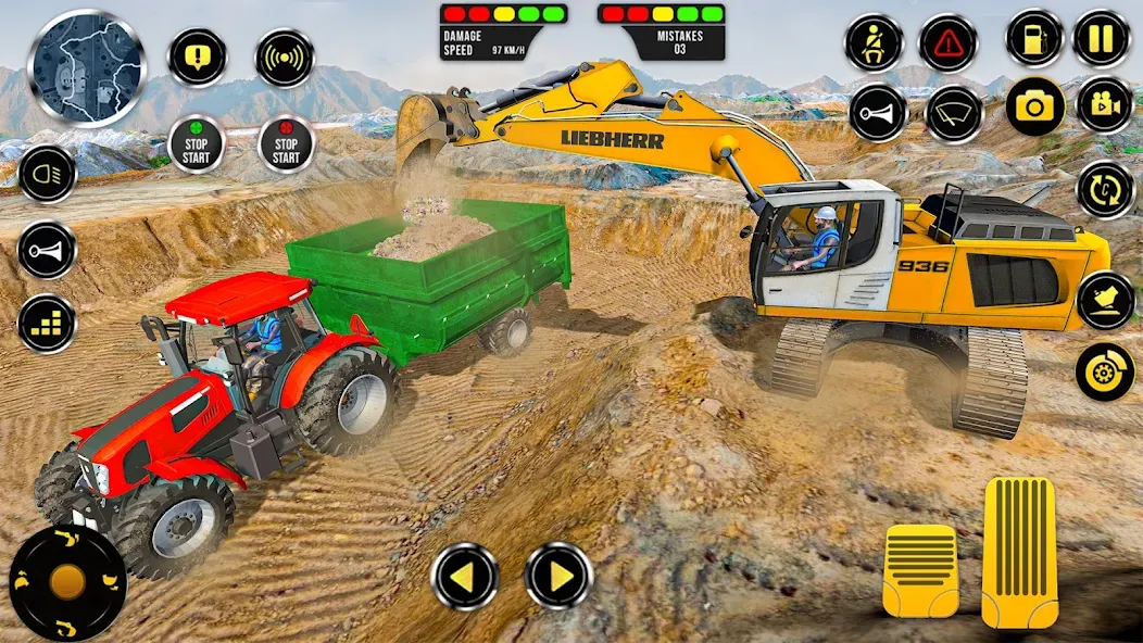 Взломанная Construction Machine Real JCB на Андроид — Безлимитные деньги и все машины открыты — скриншот 1