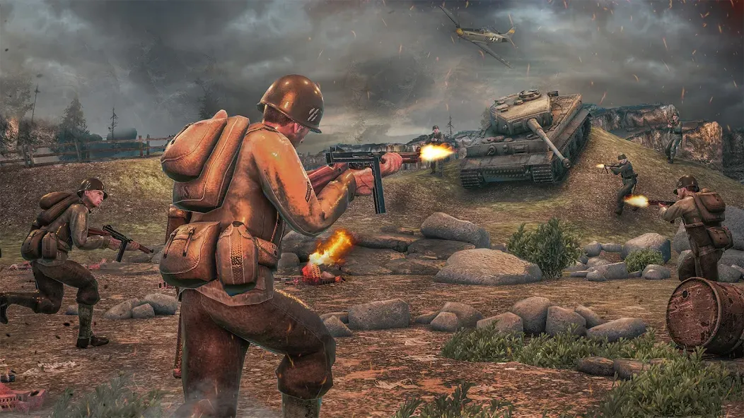 Medal of War – WW2 Games 2024 на Андроид — Мод Безлимитные деньги и оружие — скриншот 1 Medal of War – WW2 Games 2024 на Андроид — Мод Безлимитные деньги и оружие — скриншот 1