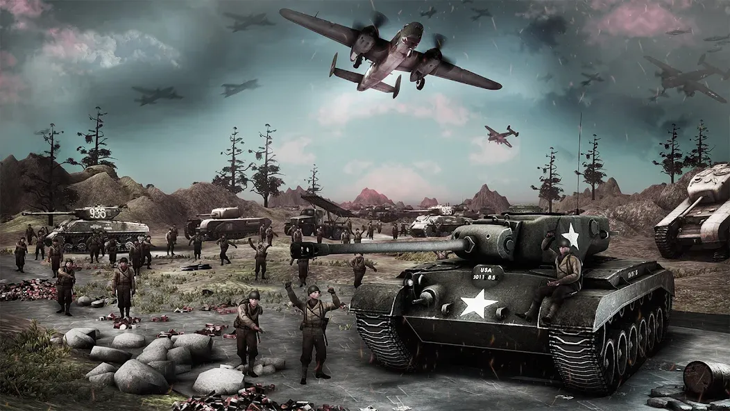 Medal of War – WW2 Games 2024 на Андроид — Мод Безлимитные деньги и оружие — скриншот 4 Medal of War – WW2 Games 2024 на Андроид — Мод Безлимитные деньги и оружие — скриншот 4