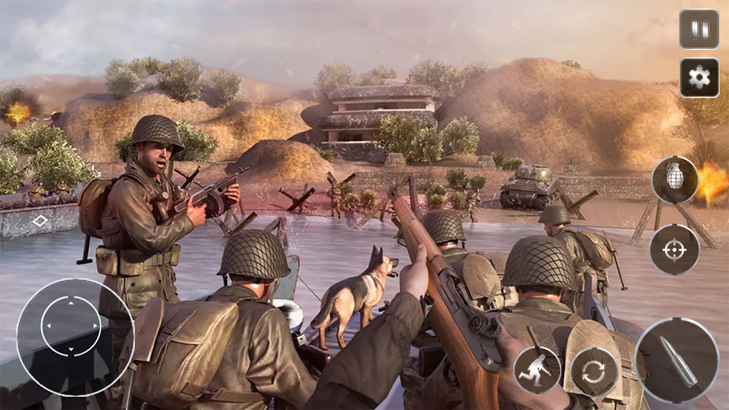 Скачать взломанную Call Of Courage : WW2 Shooting — Безлимитные боеприпасы и здоровье — скриншот 1