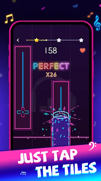 Скачать Beat Piano Dance:music game (Мод: Новые песни и открыты все уровни) на Андроид — скриншот 2