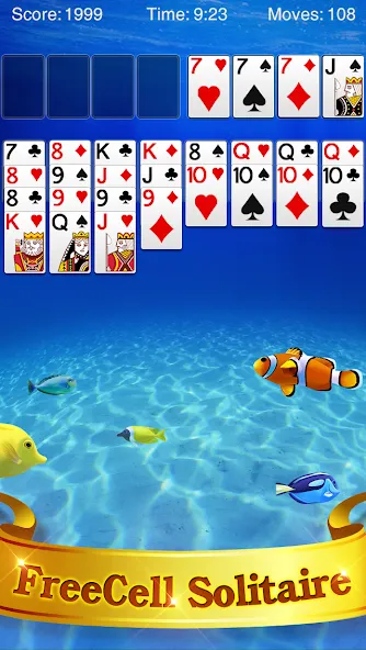 Скачать FreeCell Solitaire на Андроид — Безлимитные подсказки и отмена ходов — скриншот 1