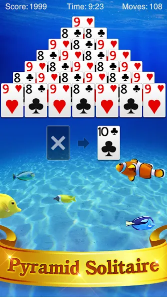 Скачать Pyramid Solitaire на телефон — Безлимитные подсказки и отмены ходов — скриншот 1