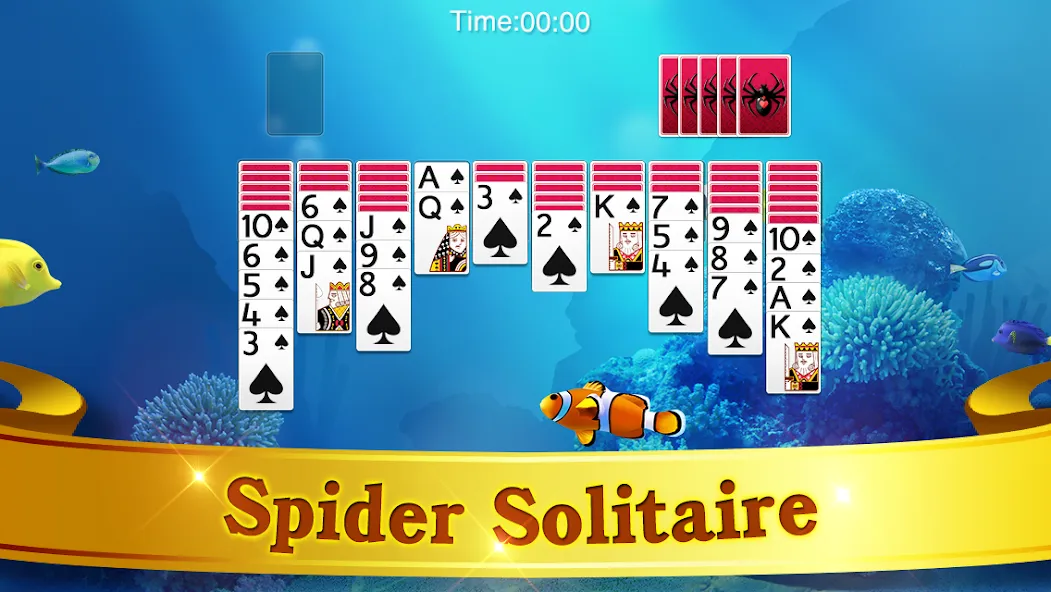 Скачать Spider Solitaire на телефон — Безлимитные подсказки и отмены ходов — скриншот 5