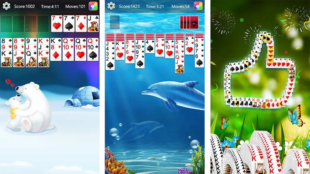 Solitaire Collection Fun MOD — Без рекламы и бесконечные подсказки на Андроид — скриншот 2