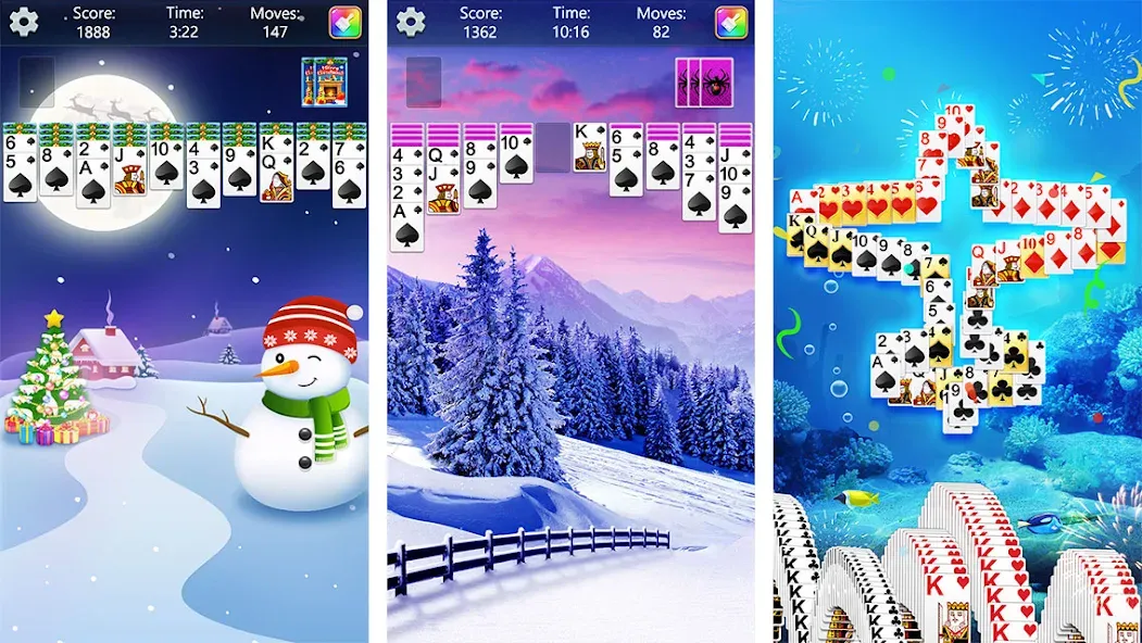 Скачать Spider Solitaire Fun — Модификация Без рекламы и подсказки доступны — скриншот 2
