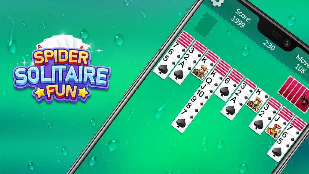 Скачать Spider Solitaire Fun — Модификация Без рекламы и подсказки доступны — скриншот 3