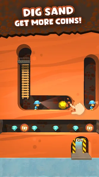 Скачать взломанную Mine Rescue: Gold Mining Games — Безлимитные деньги и алмазы — скриншот 5 Скачать взломанную Mine Rescue: Gold Mining Games — Безлимитные деньги и алмазы — скриншот 5