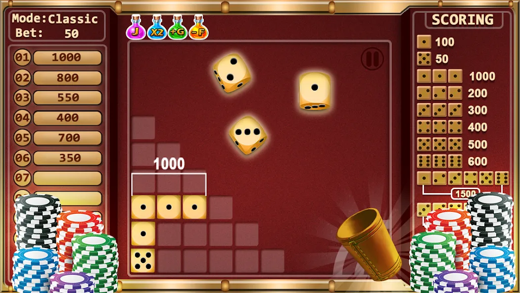 Скачать Farkle - Dice Game MOD APK — Безлимитные броски и высокие очки — скриншот 1
