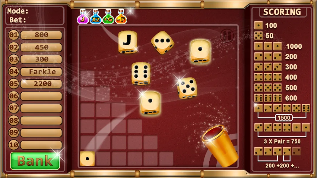 Скачать Farkle - Dice Game MOD APK — Безлимитные броски и высокие очки — скриншот 2