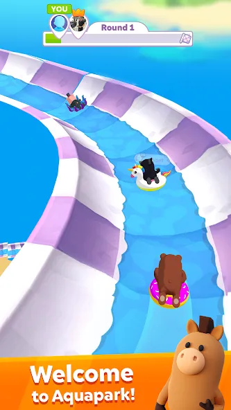 aquapark.io — Взломанная версия (Безлимитные монеты и ускорение) — скриншот 1